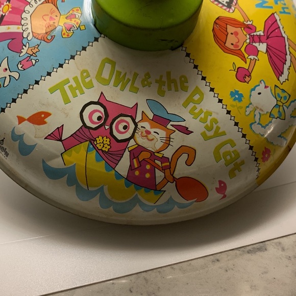 Chein Toys 96s Chein Spinning Top Nursery Rhymes Childrens Tin Toy